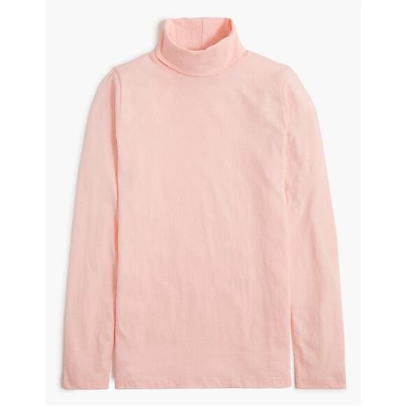 J. Crew Tissue Turtleneck Top Long Sleeve‎ Cotton Light Pink NWT - Picture 1 of 7